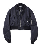 Double bomber jacket short