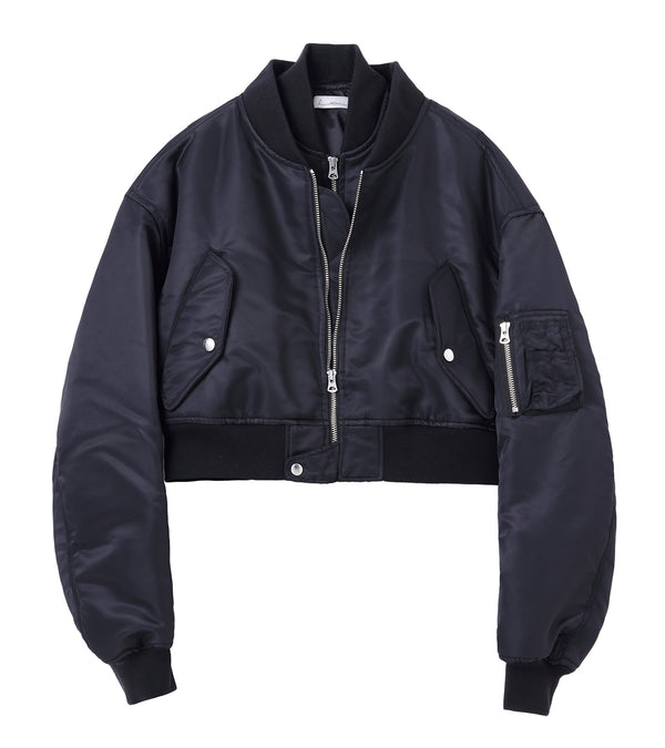 Double bomber jacket short