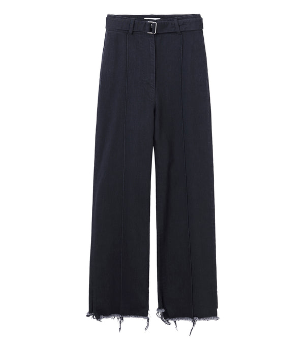 Slit denim pants
