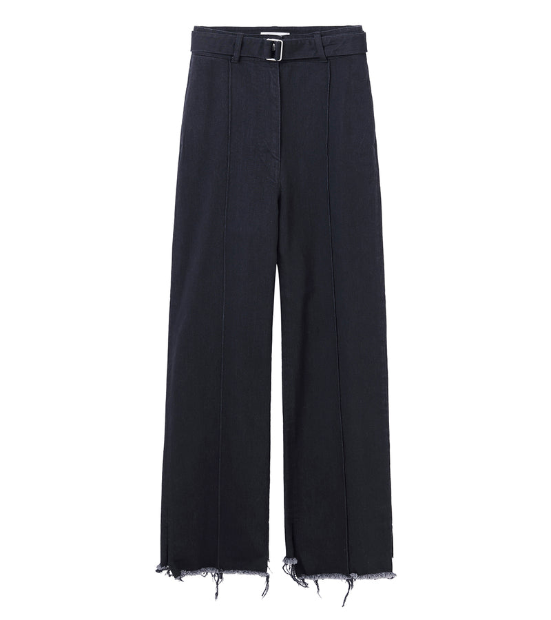 Slit denim pants