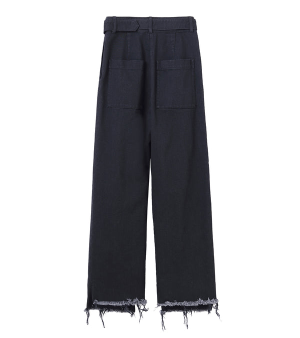 Slit denim pants