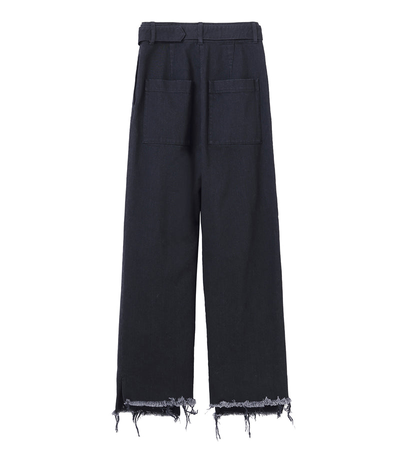 Slit denim pants