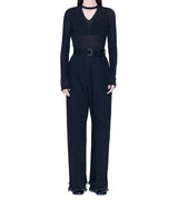 Slit denim pants