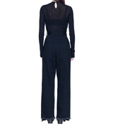 Slit denim pants
