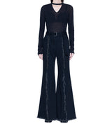 Flared denim jeans