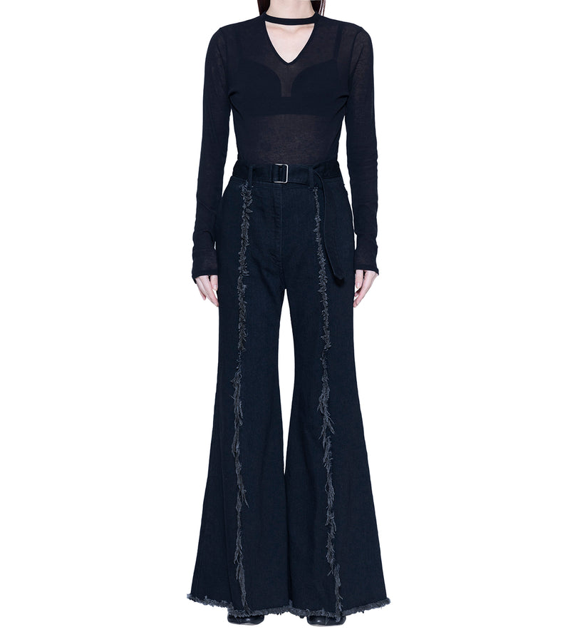 Flared denim jeans
