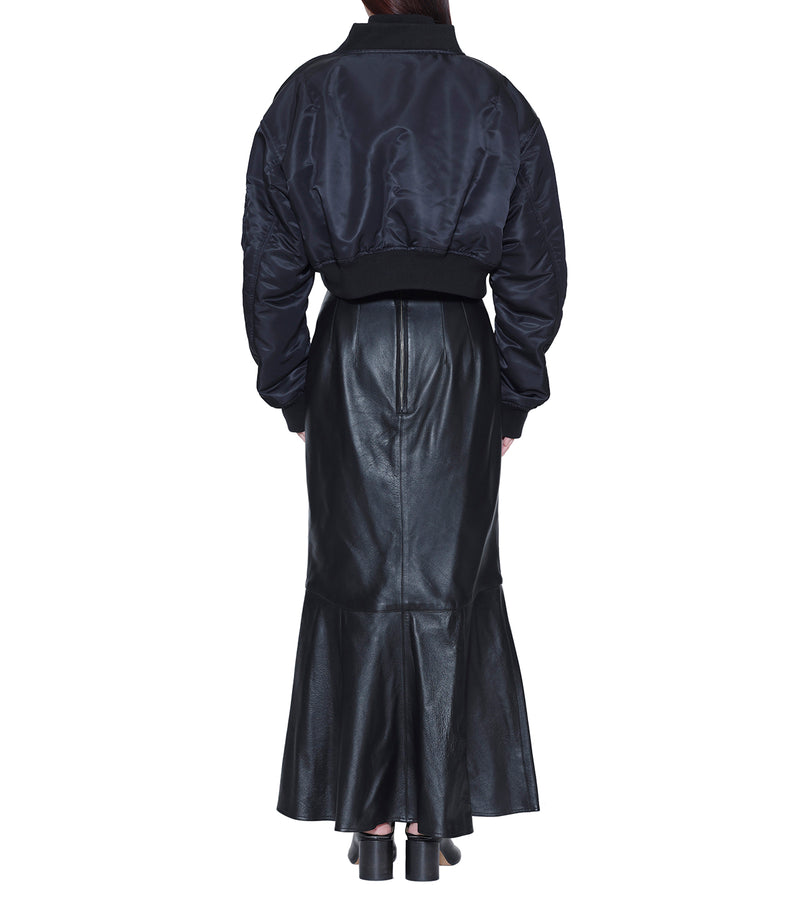 Double bomber jacket short