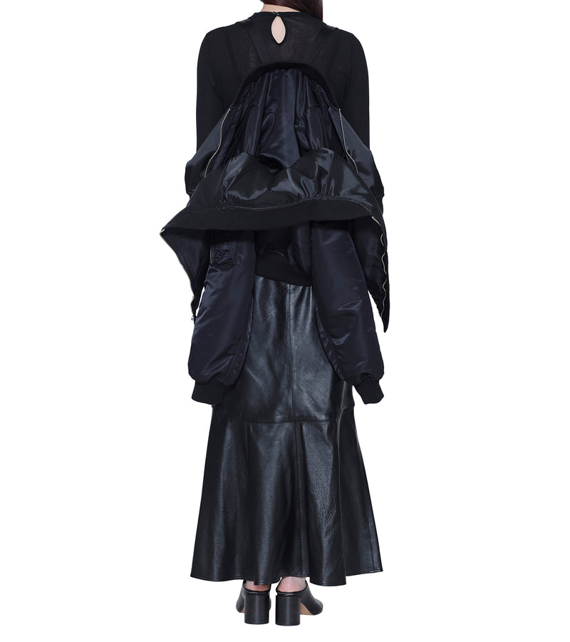 Double bomber jacket short