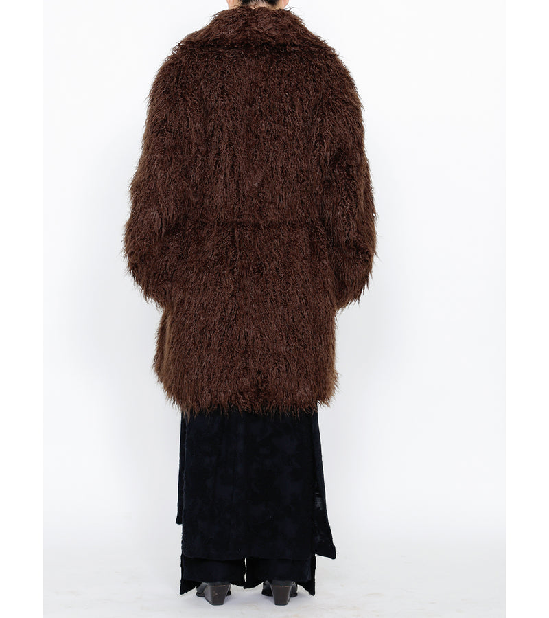 Fake fur coat - brown