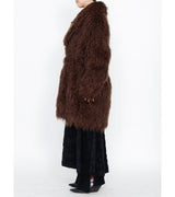 Fake fur coat - brown