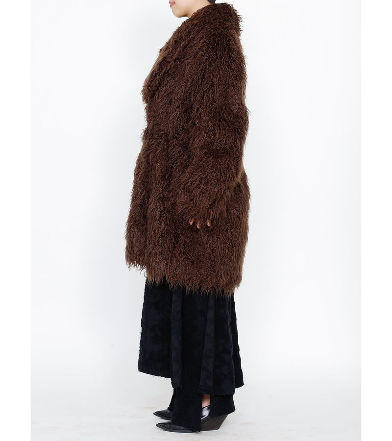 Fake fur coat - brown