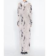 Hooded long dress - beige