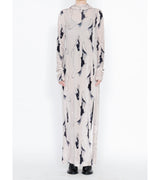 Hooded long dress - beige