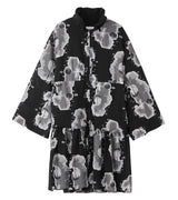 Rayon jacquard coat - black