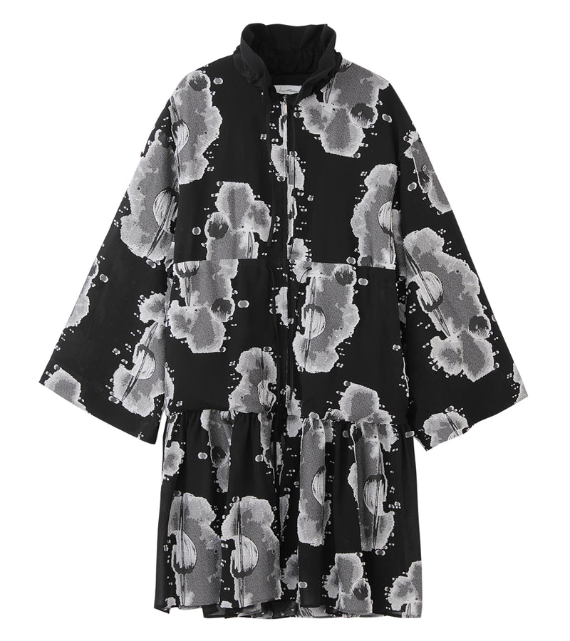 Rayon jacquard coat - black