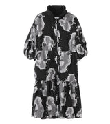Rayon jacquard coat - black