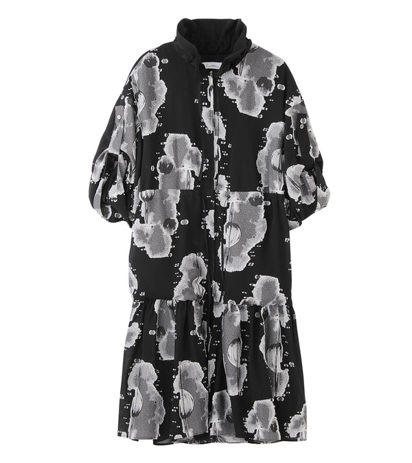 Rayon jacquard coat - black