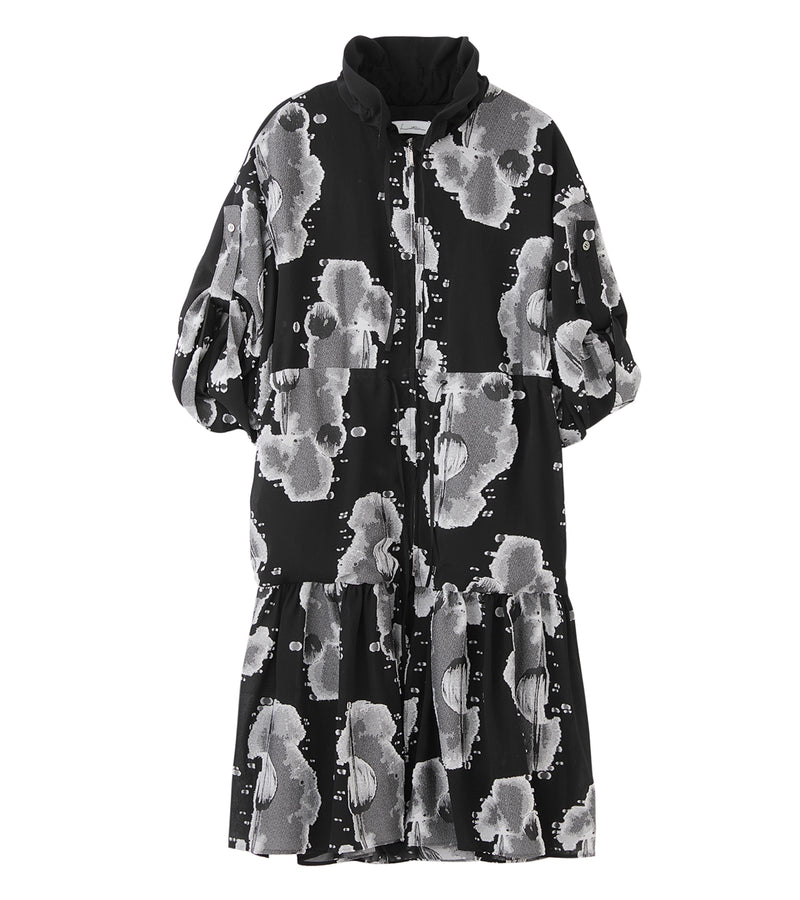 Rayon jacquard coat - black