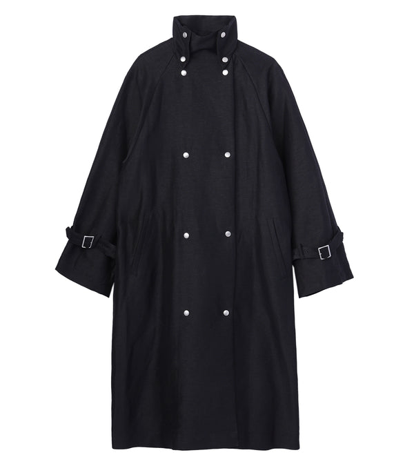 Linen coat - black