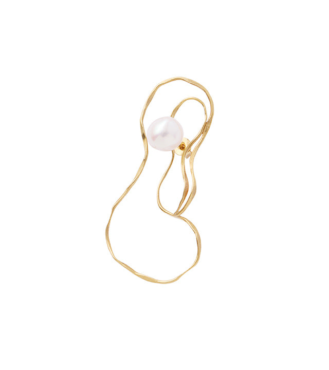 pearl earring small - gold