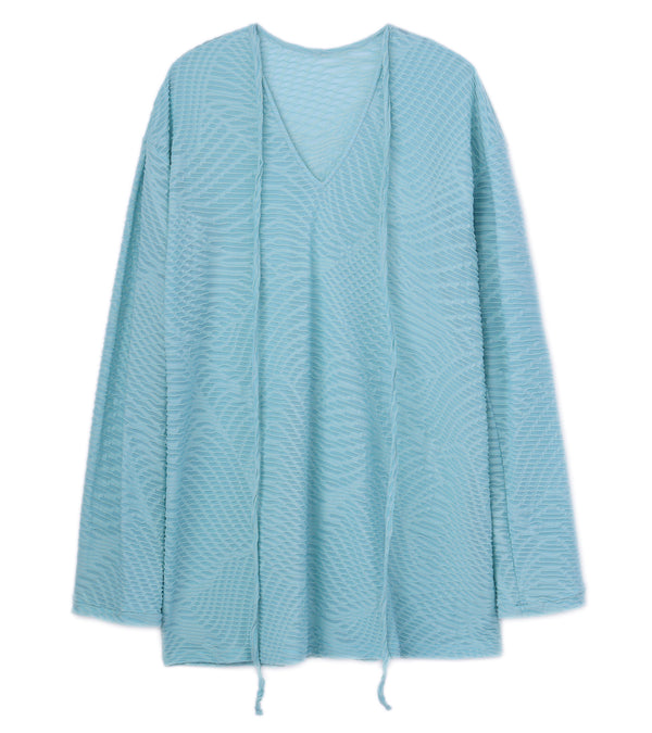 Uroco jacquard tops- blue