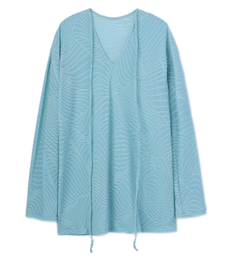 Uroco jacquard tops- blue