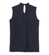 Uroco jacquard sleeveless tops- black
