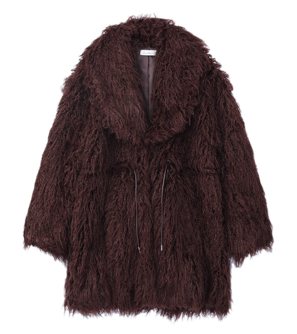 Fake fur coat - brown