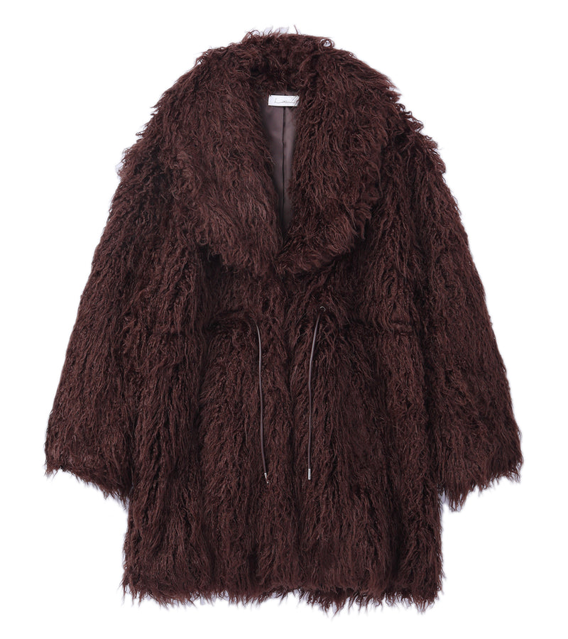Fake fur coat - brown