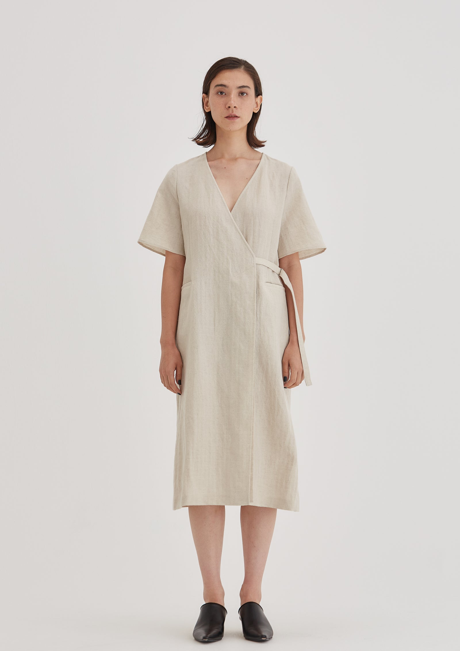 ワンピース Lautashi wool linen dress Lautashi wool linen dress