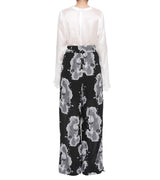 Rayon jacquard wide pants - black