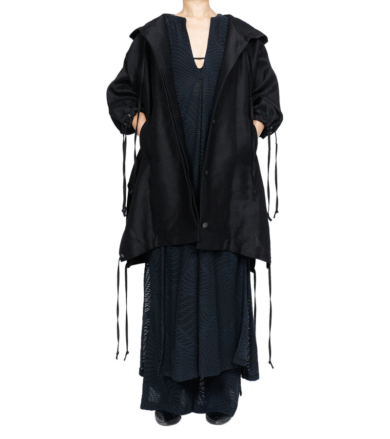 Linen cape - black