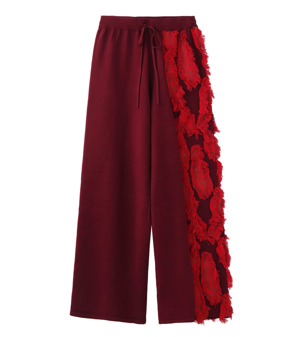 knit pants - red